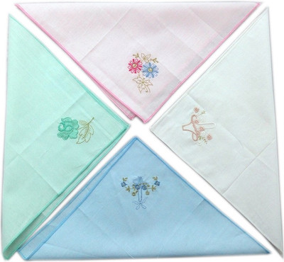 Blacksmith 100% Embroidered Cotton Ladies Handkerchief in 4 Colors Handkerchief Pack of 4 Blacksmith 100% Embroidered Cotton Ladies Handkerchief in 4 Colors Handkerchief Pack of 4