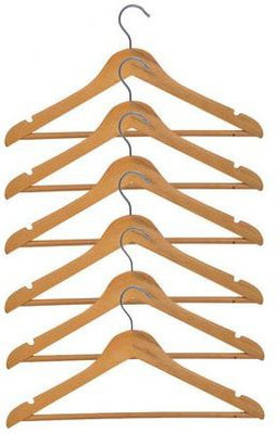 Tougully Wooden Pack of 6 Cloth Hangers Tougully Wooden Pack of 6 Cloth Hangers