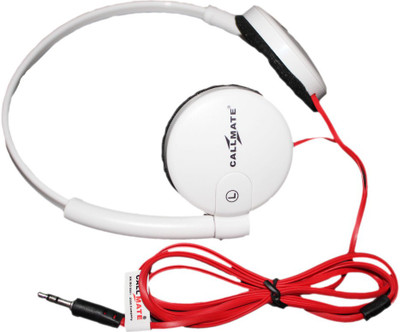 Callmate Headset Walkmen With Mic Wired Headset (White) 