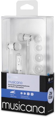 Zoook Noise Isolating Earphones with Built-in Microphone Noise Isolating Earphone Wired Headphones (White, In the Ear) 
