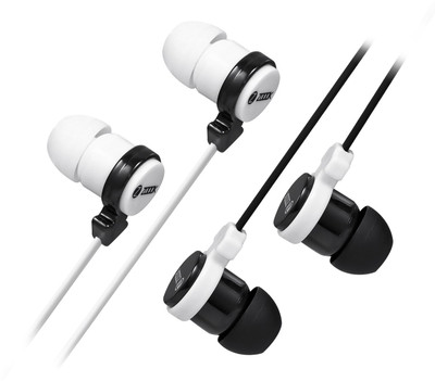 Zoook Noise Pair of 2 Noise-Isolating Earphones with Splitter Noise Isolating Earphone Wired Headphones (Black & White, In the Ear) 