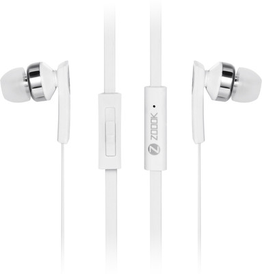 Zoook Noise Isolating Earphones with Built-in Microphone Noise Isolating Earphone Wired Headphones (White, In the Ear) 