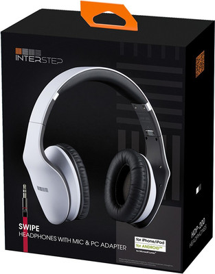 Interstep IS-MU-HDP200WHT Over the head Wired Headphones (White, Over the Ear) 