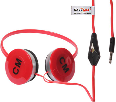 Callmate CM Stereo dynamic Headphones (Red, On the Ear) 
