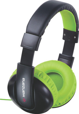 Manzana HangOn Noise Isolation Headphone With Mic Stereo Wired Headphones (Green+Gray, On the Ear) 