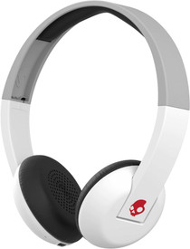 Skullcandy Uproar S5URHW-457 Uproar Wireless 2.0 White Gray Red Wireless Bluetooth Headphones (Grey Black, On The Ear)