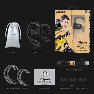 Jabees Bsport Wireless Bluetooth Headset (Black) 