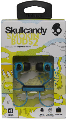 Skullcandy S2PGFY-327 Smokin' Buds 2 with Mic1 Stereo Wired Headset (Hot Blue) 