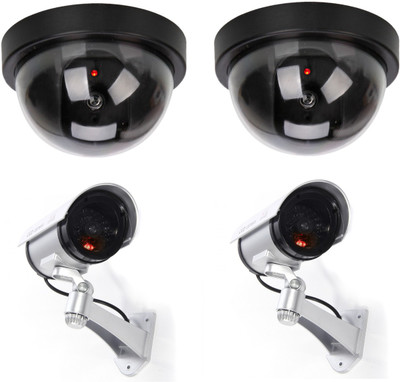 33% OFF on Pindia Set Of 4 Cctv Blinking Led Dummy Wall & Ceiling 4 Channel Home Security Camera