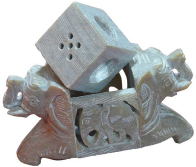 44% OFF on Artist Haat Hand Carved Soapstone Joint Elephant Model F . Stoneware Incense Holder