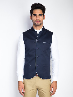 20% OFF on Mr Button Sleeveless Solid Men's Nehru Jacket