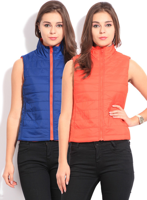 Flying Machine Sleeveless Solid Reversible Women's Reversible Jacket - JCKEY9RXCH2FXHUB