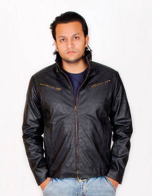 Launcher Full Sleeve Solid Men's Leather Jacket Launcher Full Sleeve Solid Men's Leather Jacket