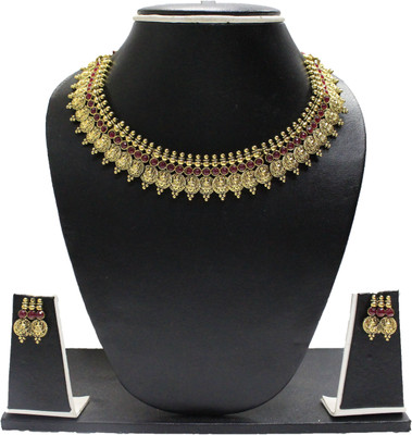83% OFF on Zaveri Pearls Ginni Necklace Alloy Jewel Set Gold, Red 83% OFF on Zaveri Pearls Ginni Necklace Alloy Jewel Set Gold, Red