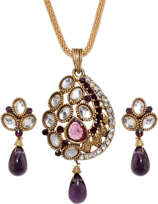 70% OFF on Vendee Fashion Ethnic Zinc Jewel Set Purple