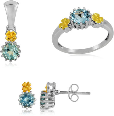 30% OFF on RosesNRibbons Floral Affair Sterling Silver Jewel Set Silver, Gold