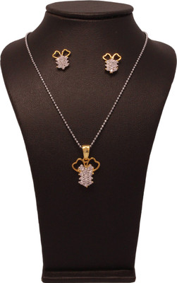 69% OFF on Vendee Fashion Butterfly Brass Jewel Set Blue, Maroon