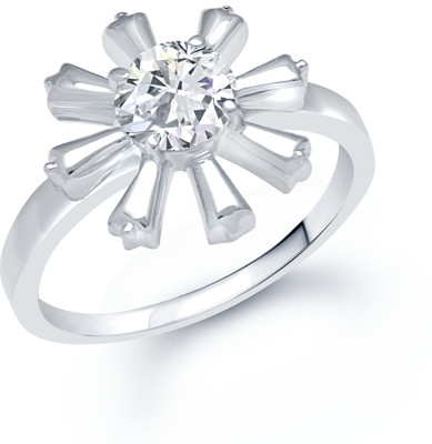 70% OFF on VK Jewels Eight Petal Rhodium plated solitare Alloy Cubic Zirconia Rhodium Plated K Ring