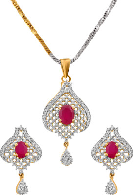 57% OFF on Alysa Adriana Copper, Brass Jewel Set Red