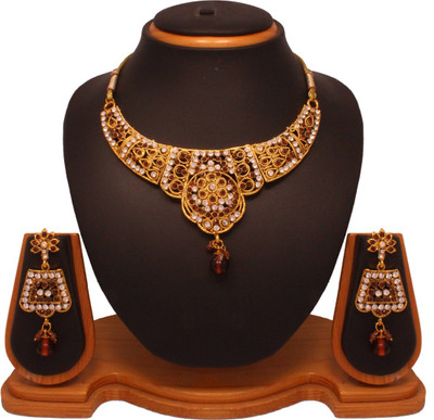 69% OFF on Vendee Fashion Wedding Wear Alloy Jewel Set Brown, Gold