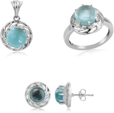 31% OFF on RosesNRibbons Blue Brilliance Sterling Silver Jewel Set Silver