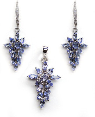 40% OFF on Silvantra Genuine Gemstone Sterling Silver Jewel Set Blue