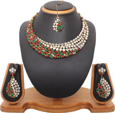 70% OFF on Vendee Fashion Zinc Jewel Set Maroon, Green