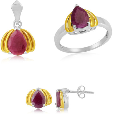 30% OFF on RosesNRibbons Ruby Drop Sterling Silver Jewel Set Silver, Gold