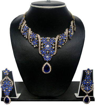 75% OFF on Zaveri Pearls DESIGNER NECKLACE SET Alloy Jewel Set Blue, White 75% OFF on Zaveri Pearls DESIGNER NECKLACE SET Alloy Jewel Set Blue, White