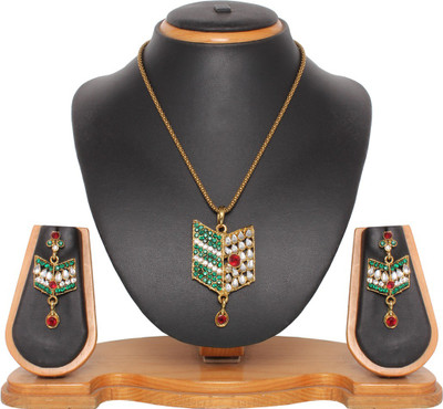 66% OFF on Vendee Fashion Unique Shape Zinc Jewel Set Maroon, Green