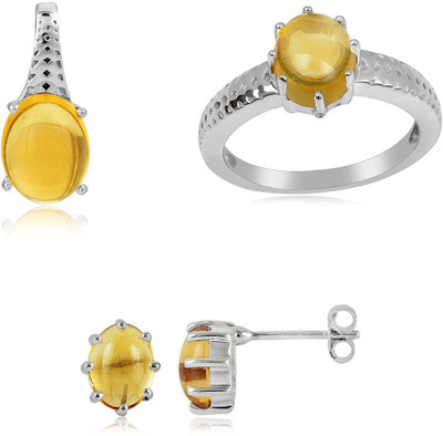 33% OFF on RosesNRibbons Golden Light Sterling Silver Jewel Set Silver