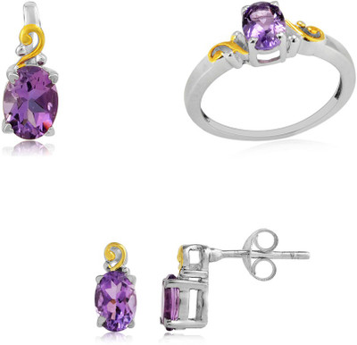 30% OFF on RosesNRibbons Amethyst Swirl Sterling Silver Jewel Set Silver, Gold