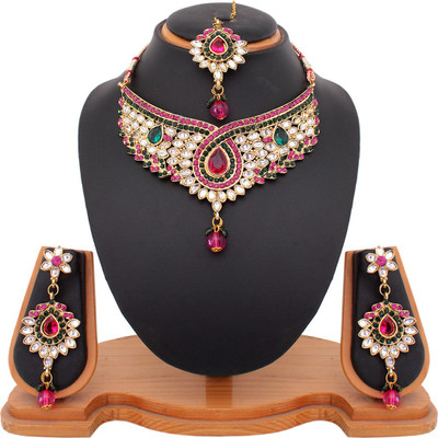 70% OFF on Vendee Fashion Modish Alloy Jewel Set Pink, Green