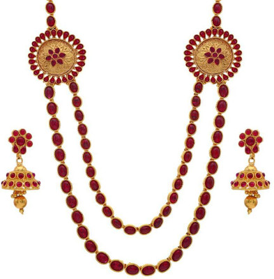24% OFF on Pearls Cart Kempu Stone Studded Traditional Long Necklace Alloy Jewel Set Red, Gold 24% OFF on Pearls Cart Kempu Stone Studded Traditional Long Necklace Alloy Jewel Set Red, Gold
