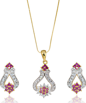 50% OFF on Siyora Brass Jewel Set Red