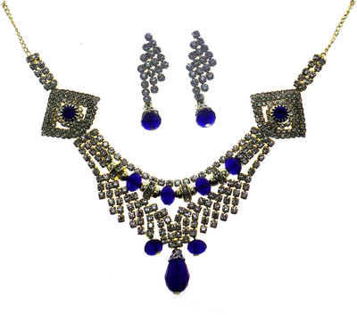 33% OFF on Modish Look Shining Diva Alloy Jewel Set Blue, Silver