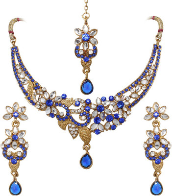 70% OFF on Vendee Fashion Bouquet Of Roses Zinc Jewel Set Blue