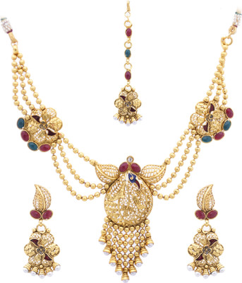 59% OFF on Hyderabadi Abhushan Alloy Jewel Set Multicolor