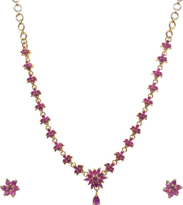 50% OFF on Sthrielite Gorgeous Pink Floewr Design Alloy Jewel Set Red 50% OFF on Sthrielite Gorgeous Pink Floewr Design Alloy Jewel Set Red