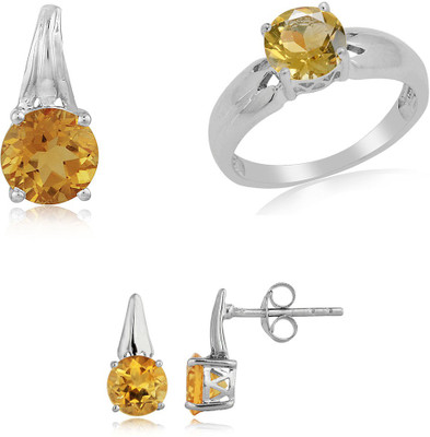 30% OFF on RosesNRibbons Citrine Drop Sterling Silver Jewel Set Silver