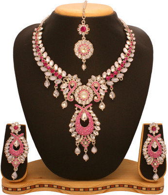 Buy Vendee Fashion Diamond Studded Alloy Jewel Set: Jewellery Set