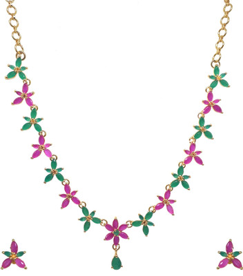 33% OFF on Sthrielite Delightful Floewr Design Alloy Jewel Set Multicolor 33% OFF on Sthrielite Delightful Floewr Design Alloy Jewel Set Multicolor