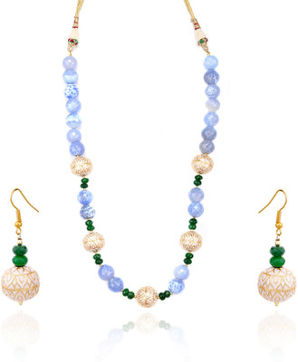 34% OFF on Aapno Rajasthan Glass Jewel Set Blue, Green