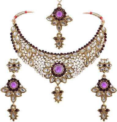 60% OFF on Vendee Fashion Stunning Sparkling Zinc Jewel Set Purple