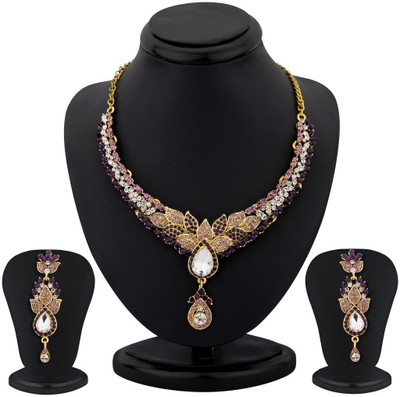 63% OFF on Sukkhi Zinc Jewel Set Gold, Purple