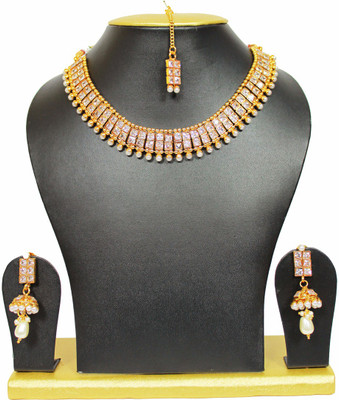 16% OFF on moKanc Double Chain Alloy Jewel Set Gold