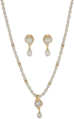 50% OFF on Abhushan Cone Shape Alloy Jewel Set White