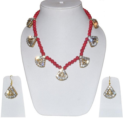 67% OFF on Rashi Creations Handcrafted Fashion Alloy Jewel Set Red
