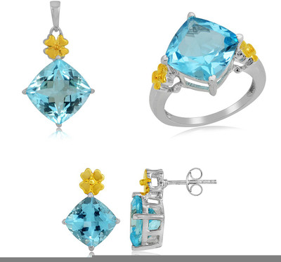 32% OFF on RosesNRibbons Floral Love Sterling Silver Jewel Set Silver, Gold