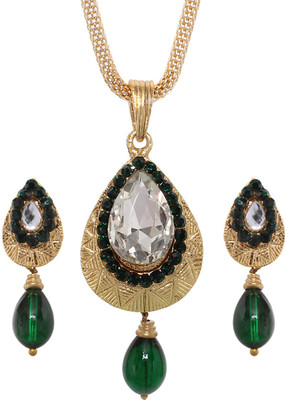 69% OFF on Vendee Fashion Drop Shape Zinc Jewel Set Green